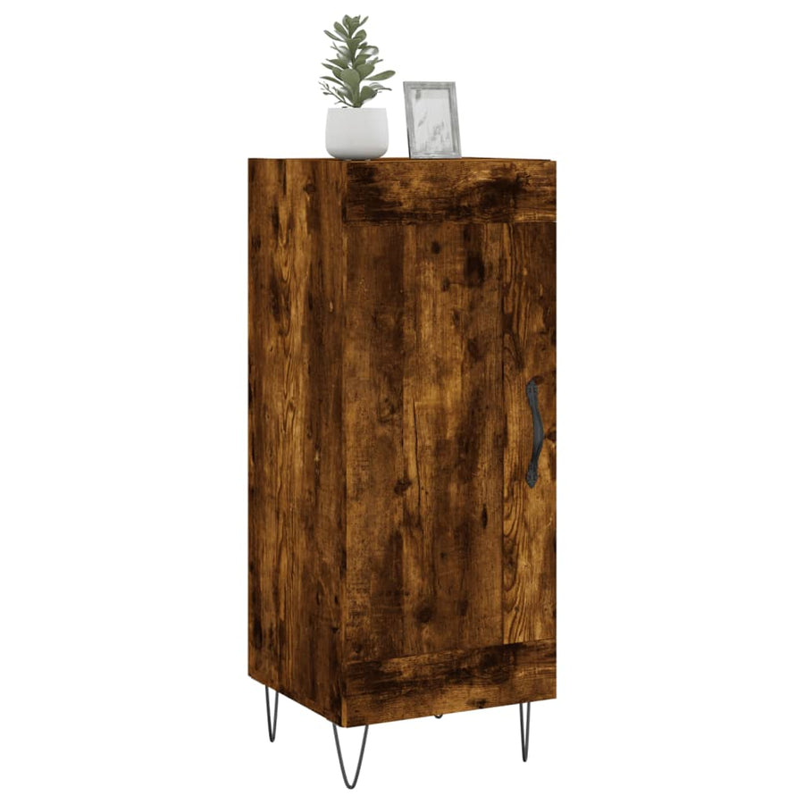 Dressoir 34,5X34X90 Cm Bewerkt Hout Gerookt Eiken