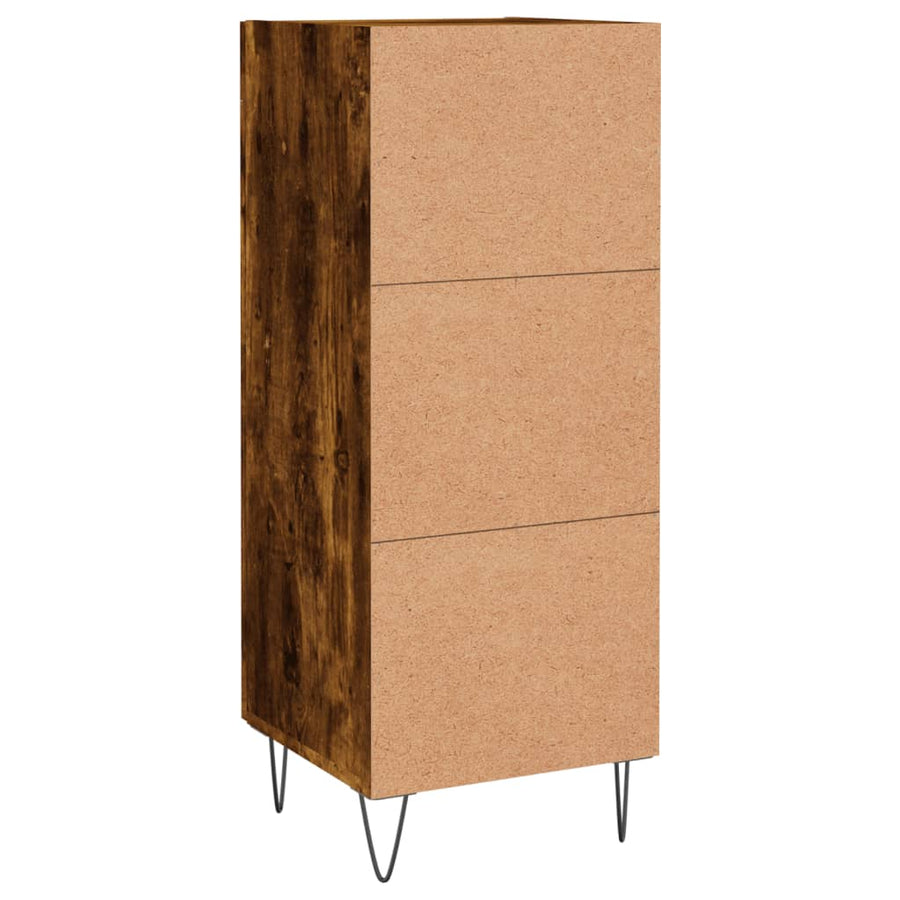Dressoir 34,5X34X90 Cm Bewerkt Hout Gerookt Eiken
