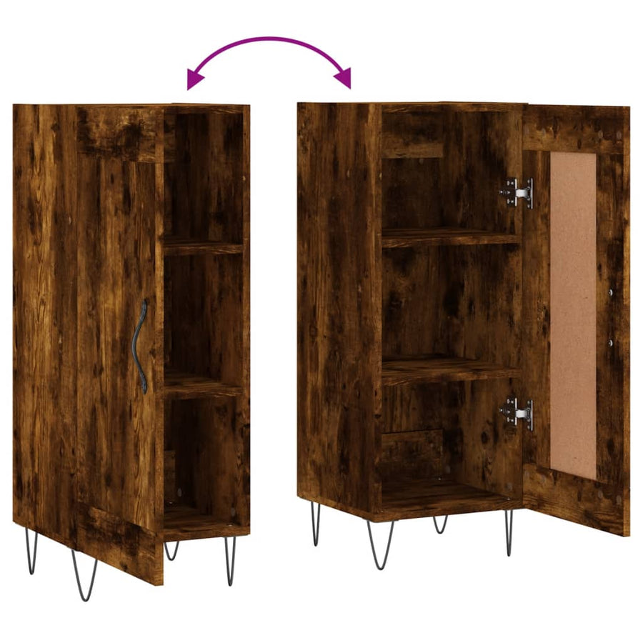 Dressoir 34,5X34X90 Cm Bewerkt Hout Gerookt Eiken