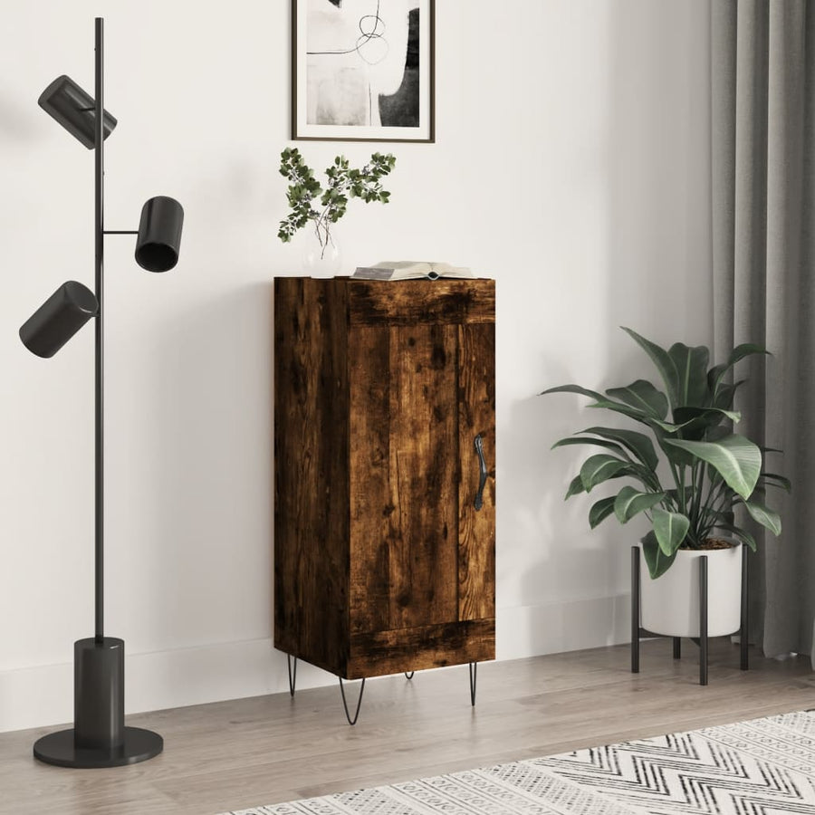 Dressoir 34,5X34X90 Cm Bewerkt Hout Gerookt Eiken