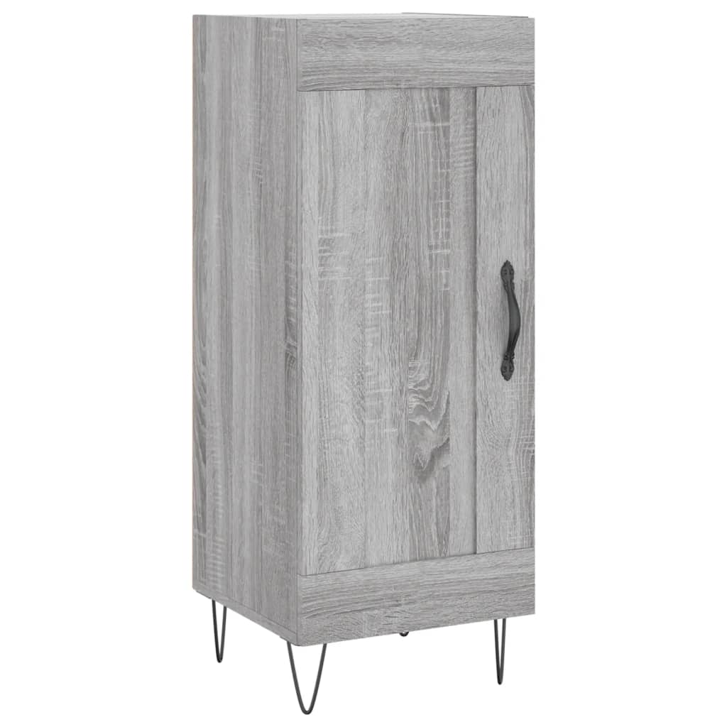 Dressoir 34,5X34X90 Cm Bewerkt Hout Grijs Sonoma Eikenkleurig