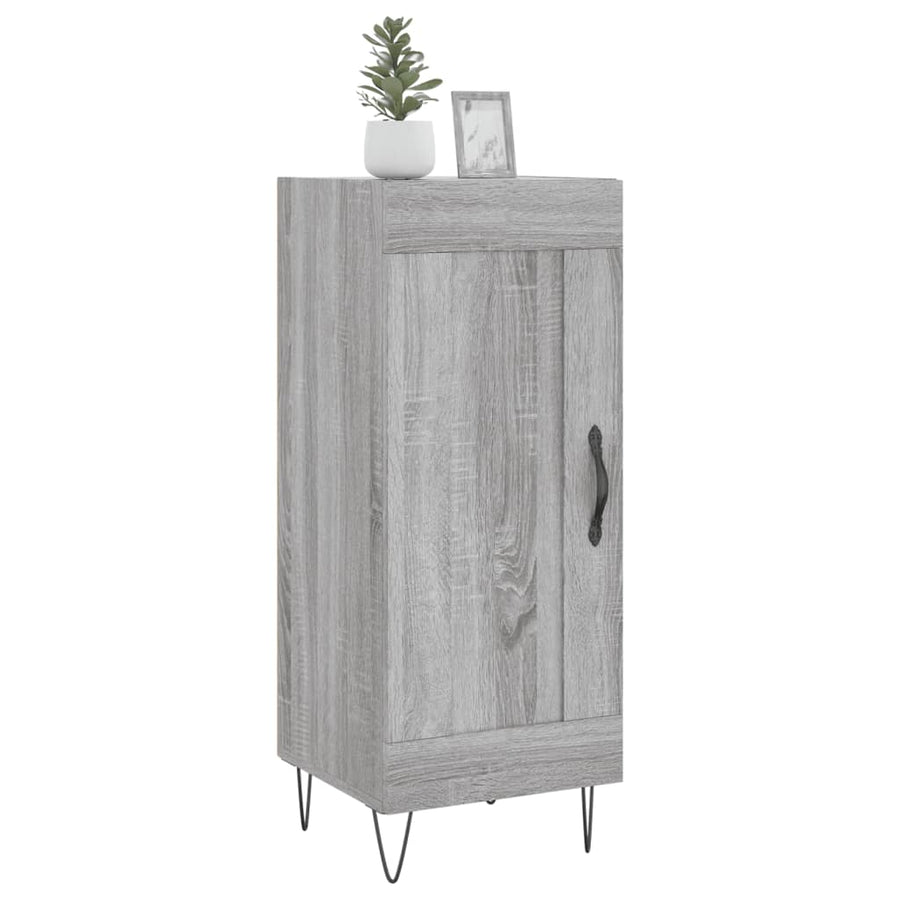 Dressoir 34,5X34X90 Cm Bewerkt Hout Grijs Sonoma Eikenkleurig