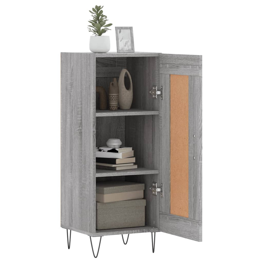 Dressoir 34,5X34X90 Cm Bewerkt Hout Grijs Sonoma Eikenkleurig