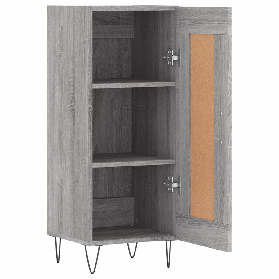 Dressoir 34,5X34X90 Cm Bewerkt Hout Grijs Sonoma Eikenkleurig