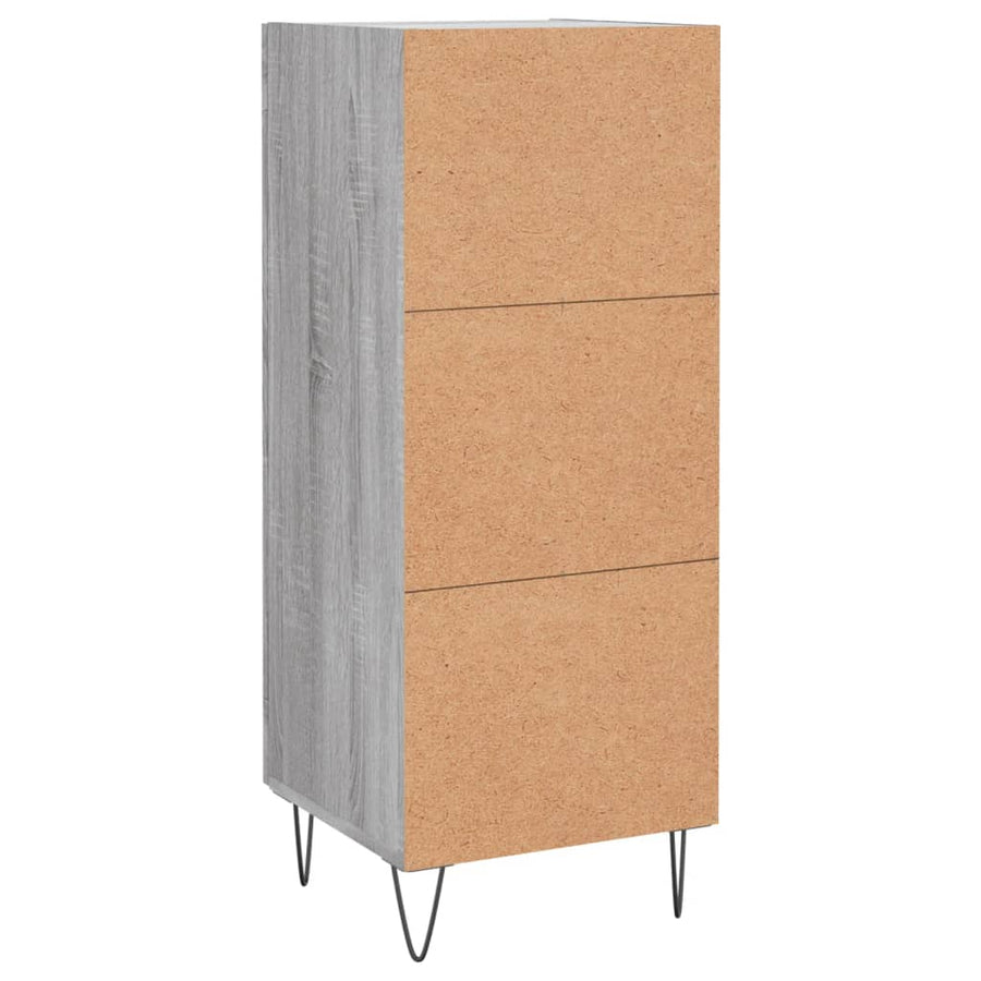 Dressoir 34,5X34X90 Cm Bewerkt Hout Grijs Sonoma Eikenkleurig