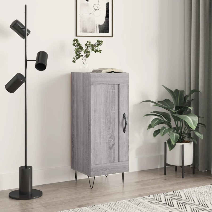 Dressoir 34,5X34X90 Cm Bewerkt Hout Grijs Sonoma Eikenkleurig