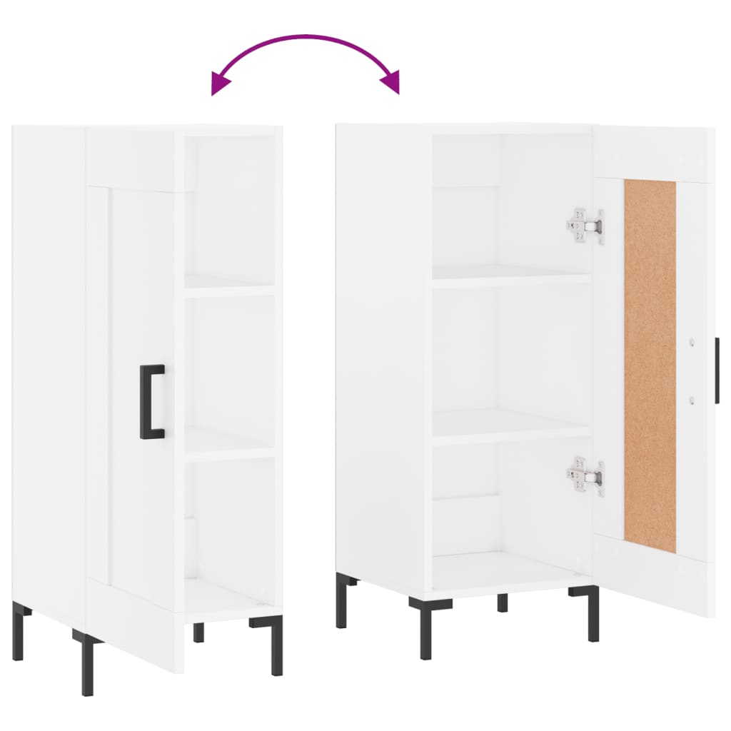 Dressoir 34,5X34X90 Cm Bewerkt Hout Wit