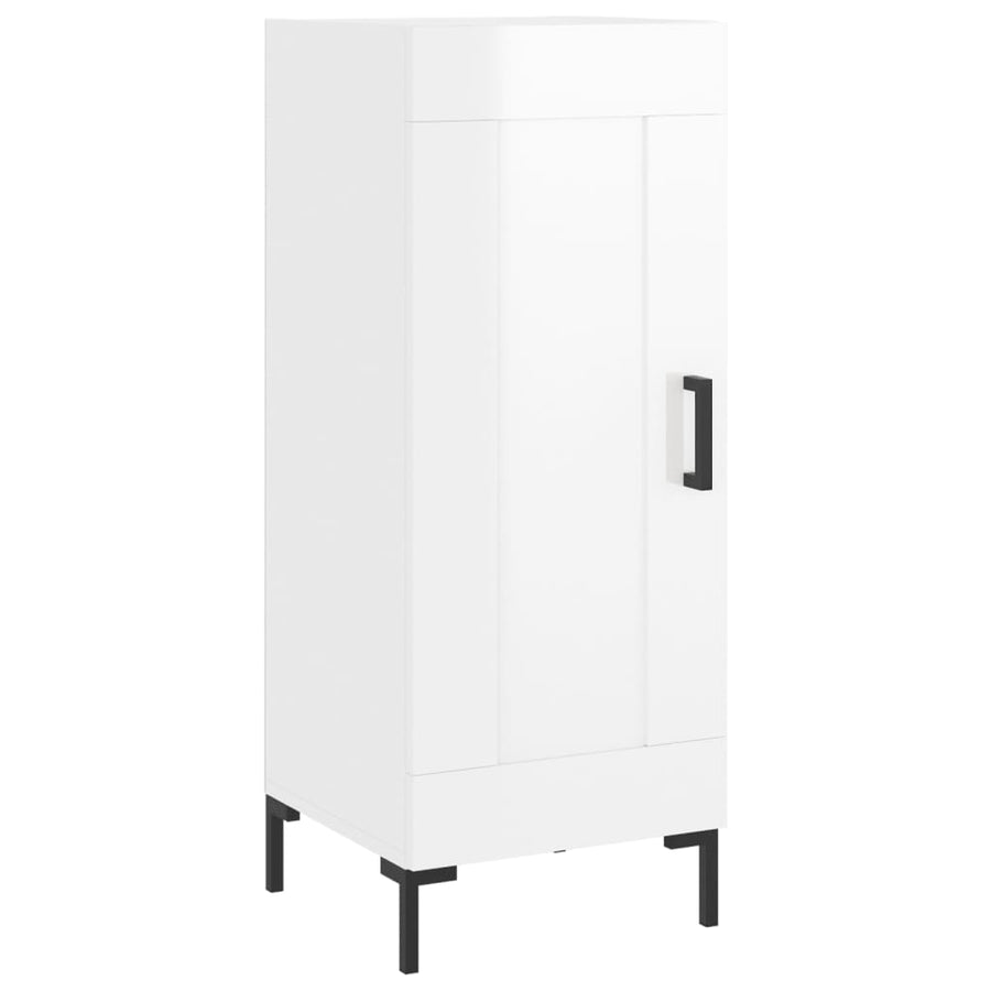 Dressoir 34,5X34X90 Cm Bewerkt Hout Hoogglans Wit