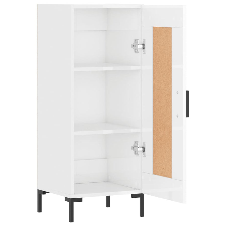 Dressoir 34,5X34X90 Cm Bewerkt Hout Hoogglans Wit