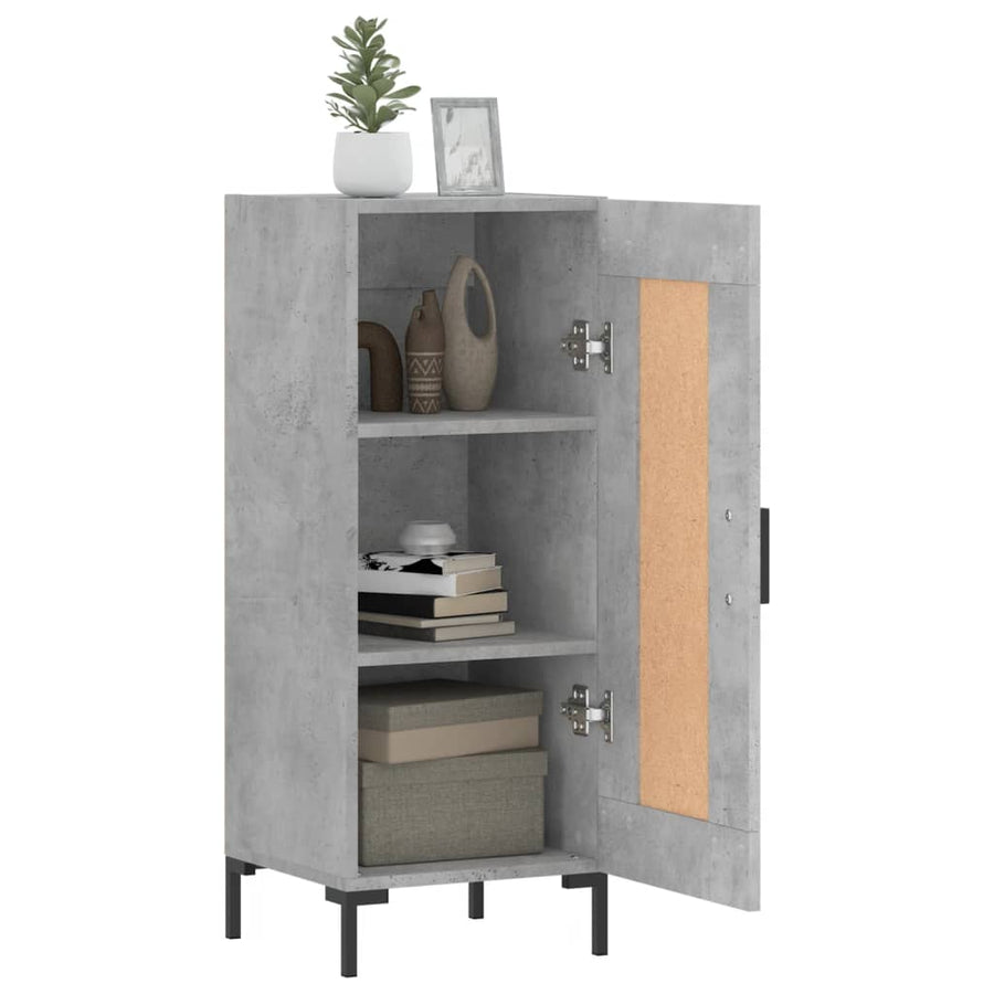 Dressoir 34,5X34X90 Cm Bewerkt Hout Betongrijs