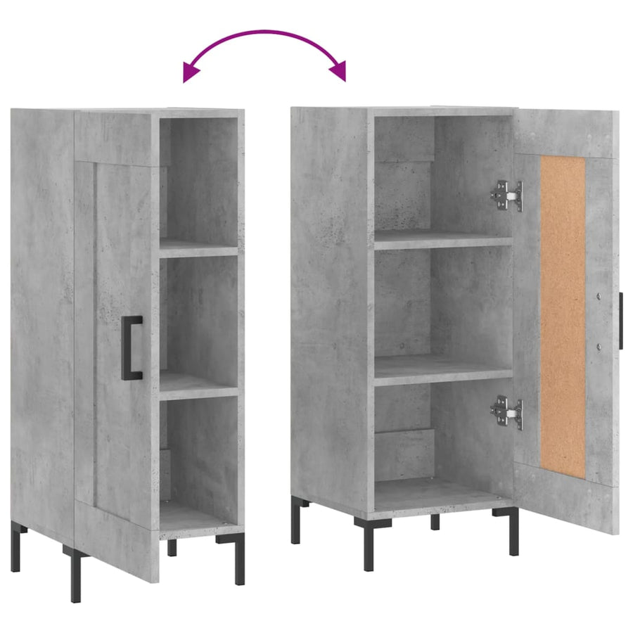 Dressoir 34,5X34X90 Cm Bewerkt Hout Betongrijs