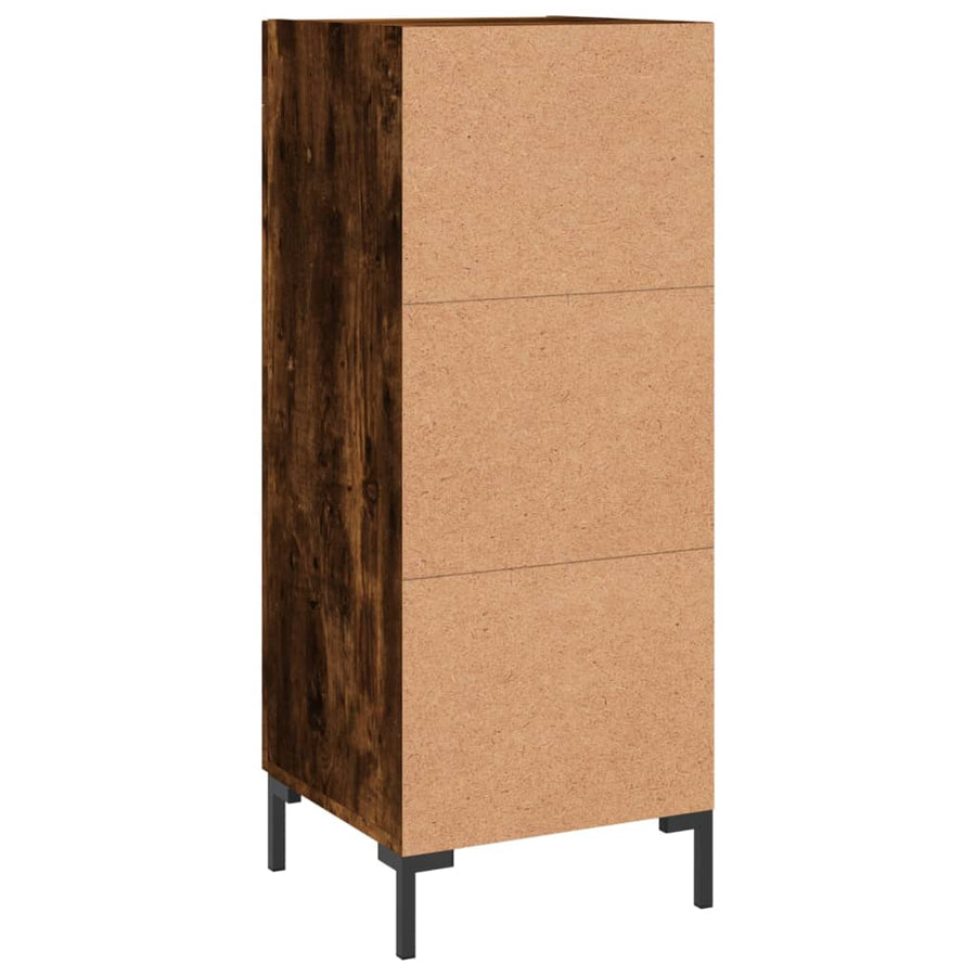 Dressoir 34,5X34X90 Cm Bewerkt Hout Gerookt Eiken