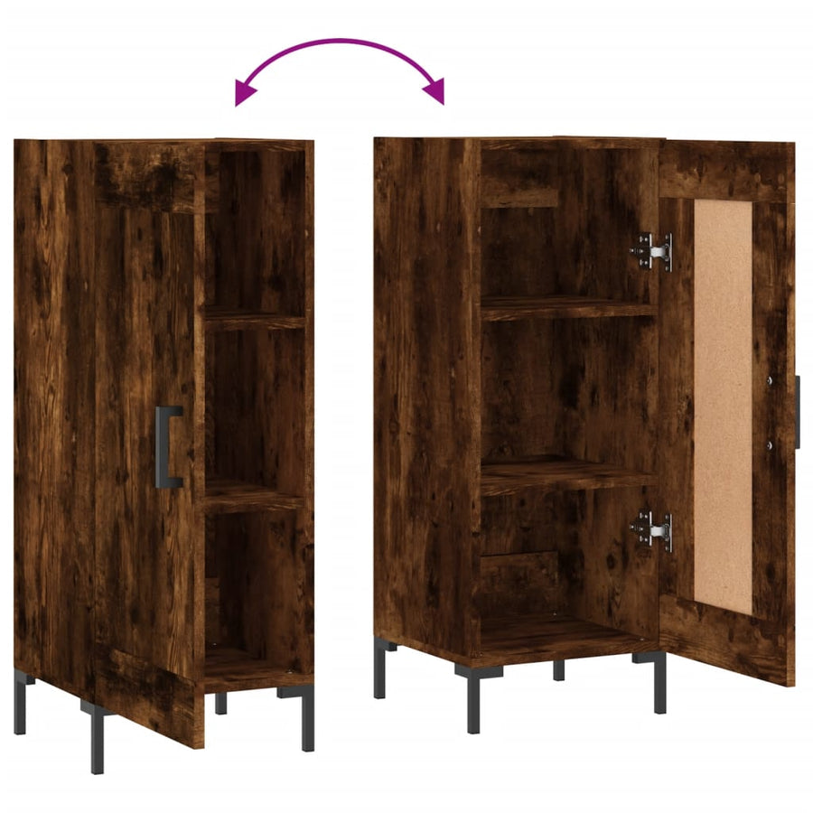 Dressoir 34,5X34X90 Cm Bewerkt Hout Gerookt Eiken
