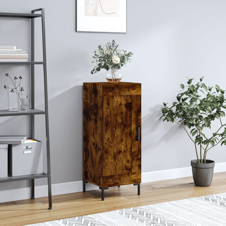 Dressoir 34,5X34X90 Cm Bewerkt Hout Gerookt Eiken