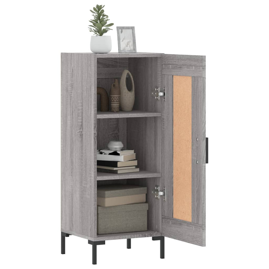 Dressoir 34,5X34X90 Cm Bewerkt Hout Grijs Sonoma Eikenkleurig