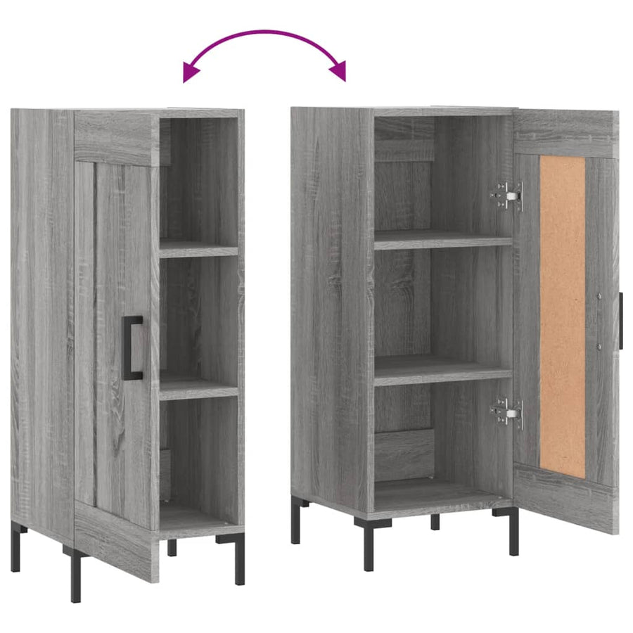 Dressoir 34,5X34X90 Cm Bewerkt Hout Grijs Sonoma Eikenkleurig