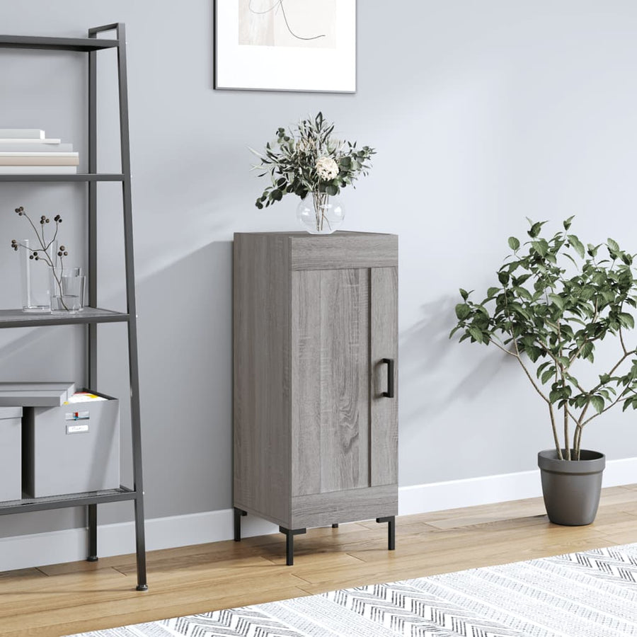 Dressoir 34,5X34X90 Cm Bewerkt Hout Grijs Sonoma Eikenkleurig