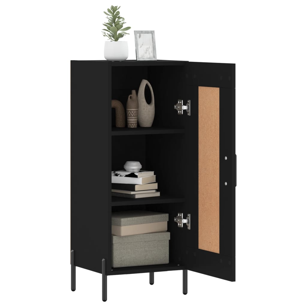 Dressoir 34,5X34X90 Cm Bewerkt Hout Zwart