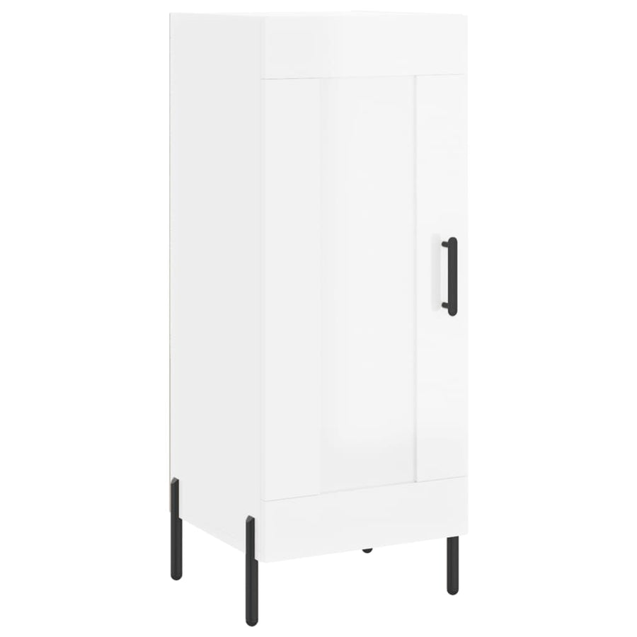 Dressoir 34,5X34X90 Cm Bewerkt Hout Hoogglans Wit