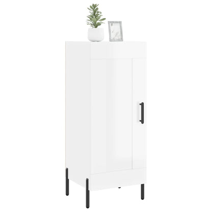 Dressoir 34,5X34X90 Cm Bewerkt Hout Hoogglans Wit