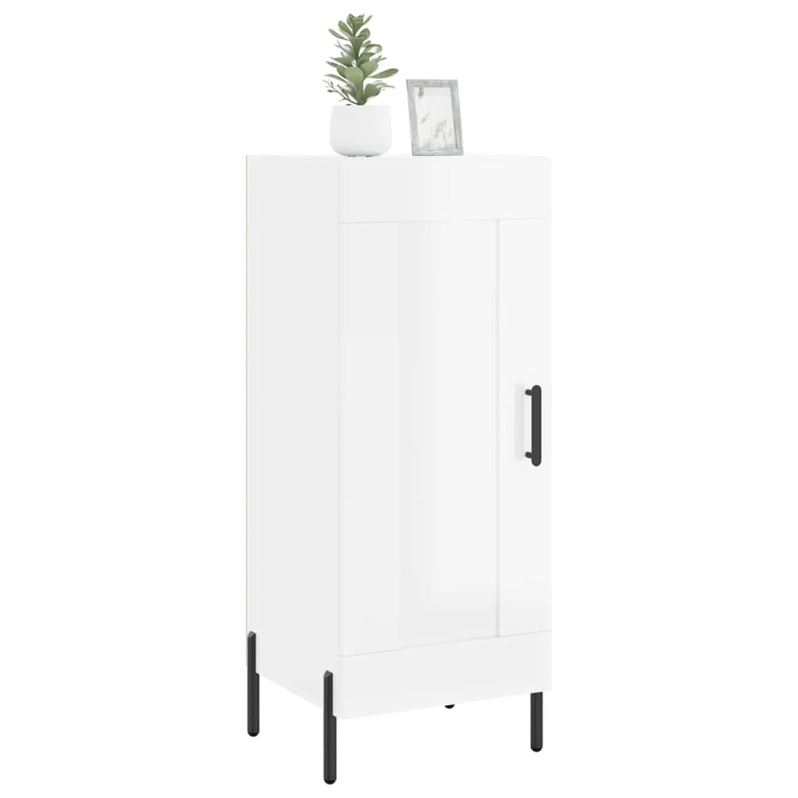 Dressoir 34,5X34X90 Cm Bewerkt Hout Hoogglans Wit