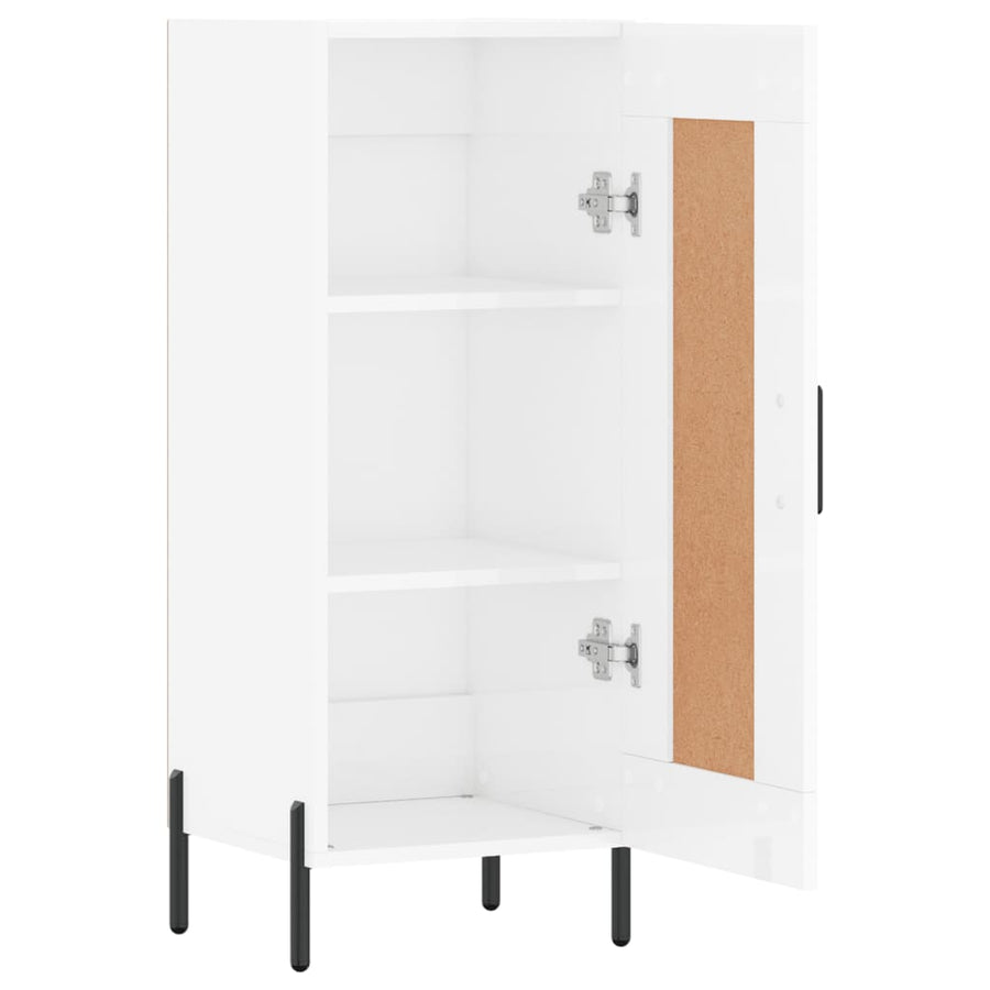 Dressoir 34,5X34X90 Cm Bewerkt Hout Hoogglans Wit