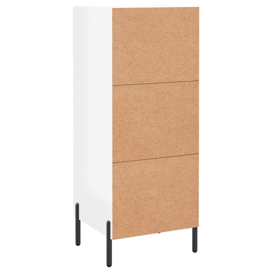 Dressoir 34,5X34X90 Cm Bewerkt Hout Hoogglans Wit