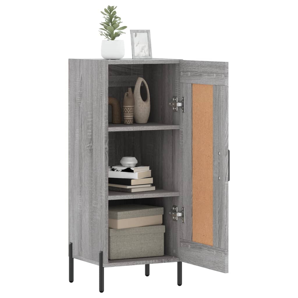 Dressoir 34,5X34X90 Cm Bewerkt Hout Grijs Sonoma Eikenkleurig