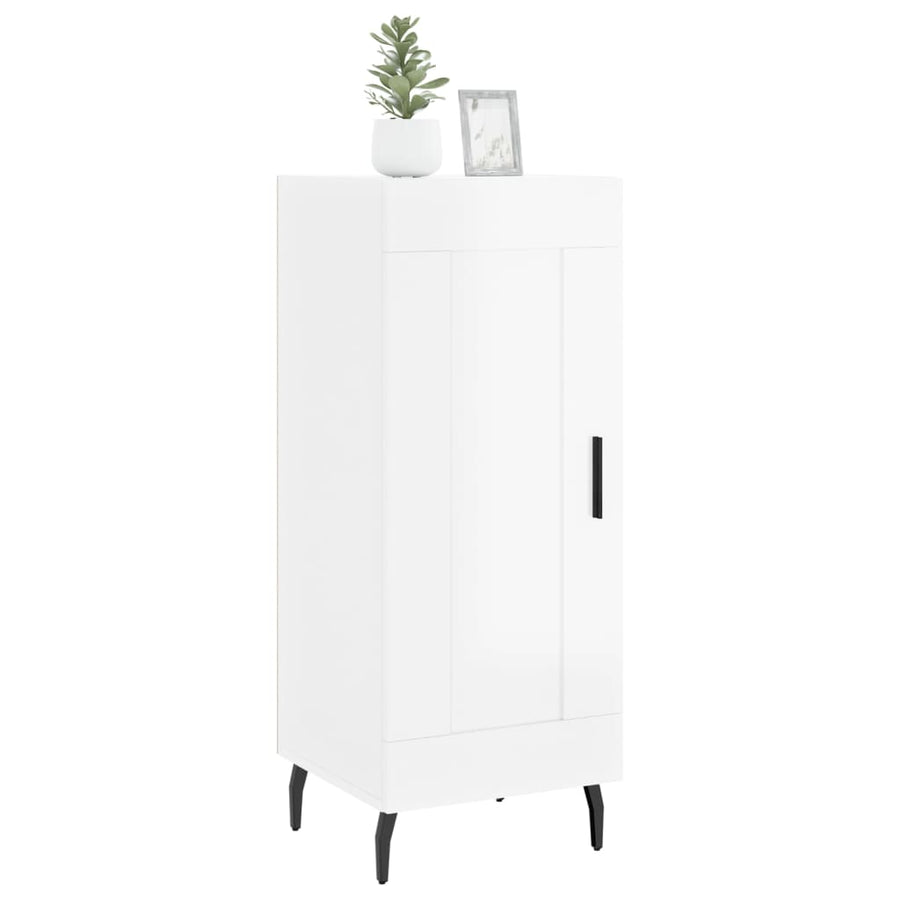 Dressoir 34,5X34X90 Cm Bewerkt Hout Hoogglans Wit