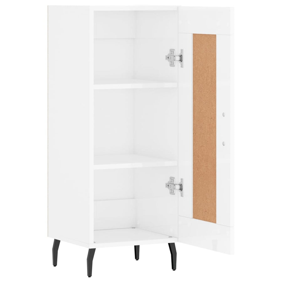 Dressoir 34,5X34X90 Cm Bewerkt Hout Hoogglans Wit