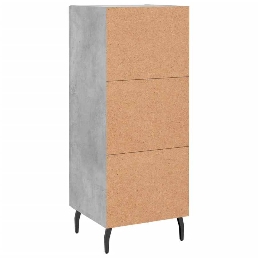 Dressoir 34,5X34X90 Cm Bewerkt Hout Betongrijs