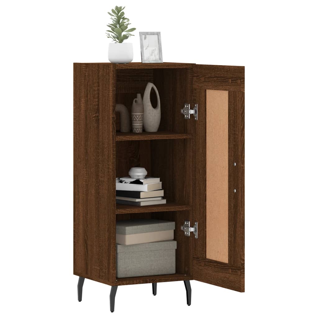 Dressoir 34,5X34X90 Cm Bewerkt Hout Bruin Eikenkleur