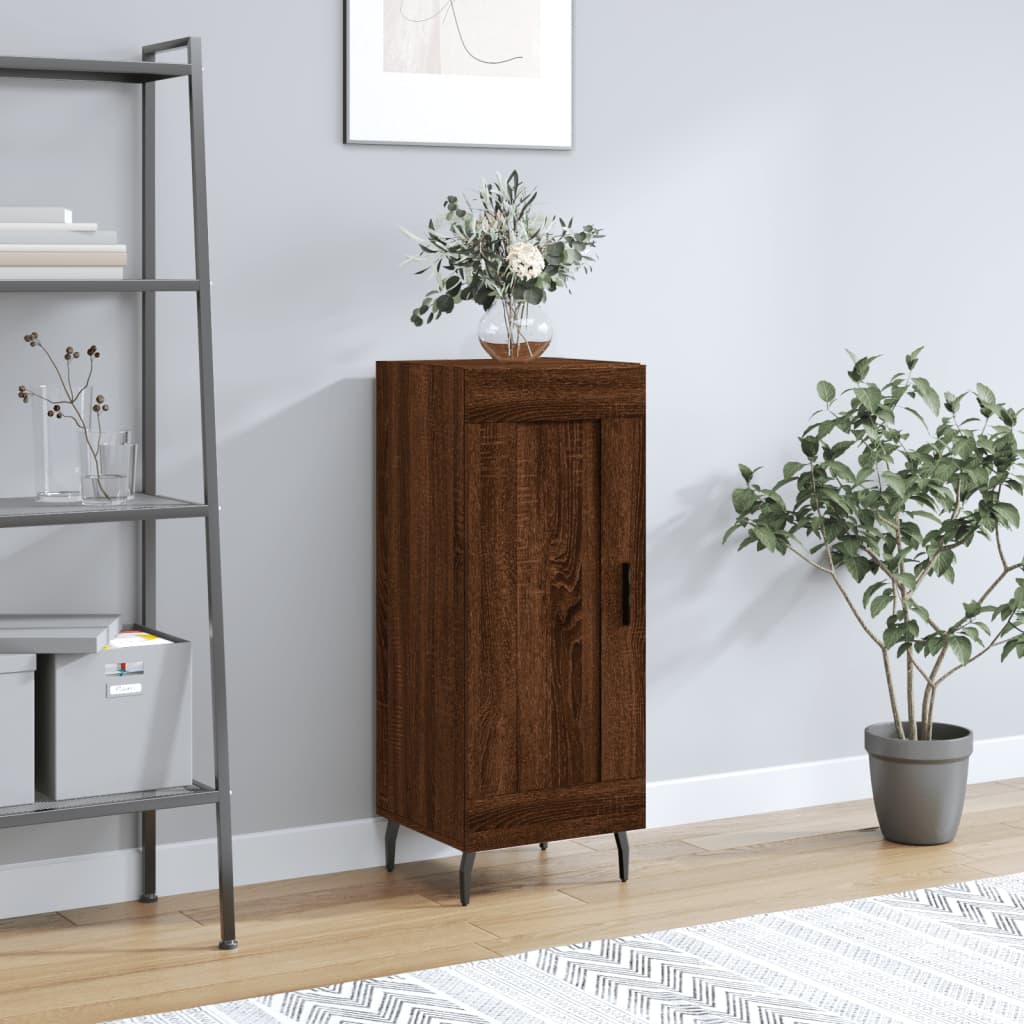 Dressoir 34,5X34X90 Cm Bewerkt Hout Bruin Eikenkleur