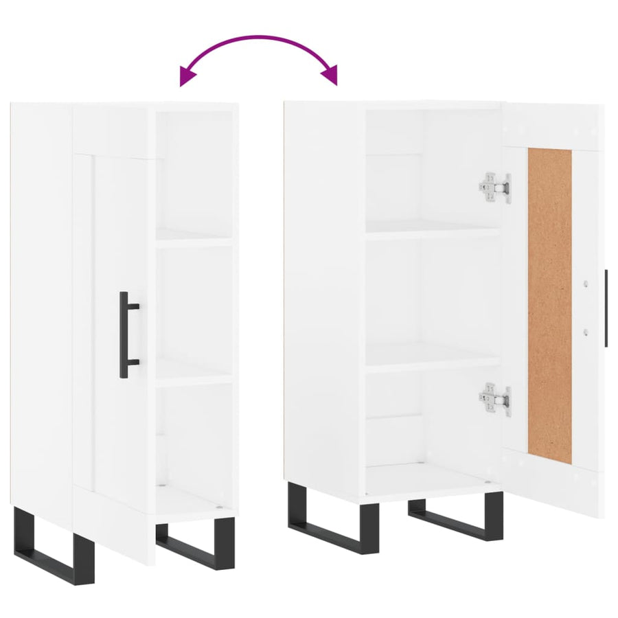 Dressoir 34,5X34X90 Cm Bewerkt Hout Wit