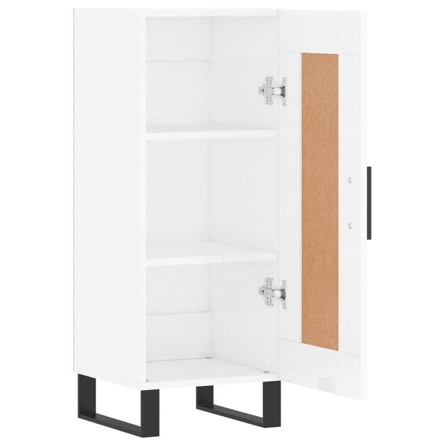 Dressoir 34,5X34X90 Cm Bewerkt Hout Hoogglans Wit
