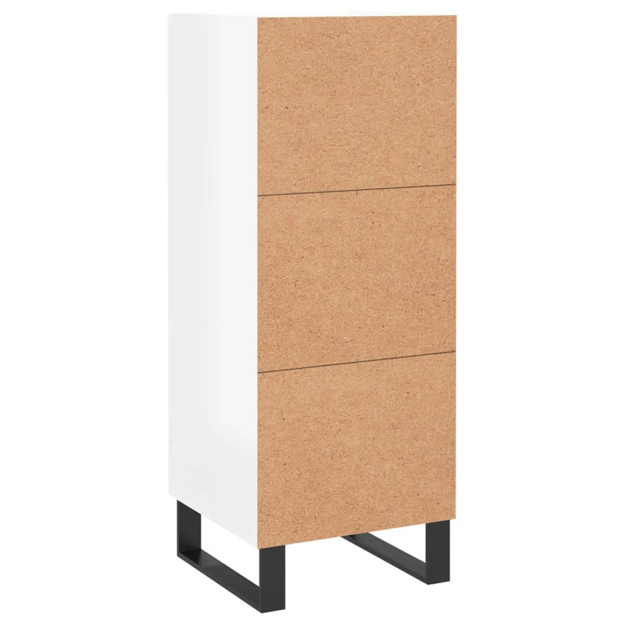 Dressoir 34,5X34X90 Cm Bewerkt Hout Hoogglans Wit