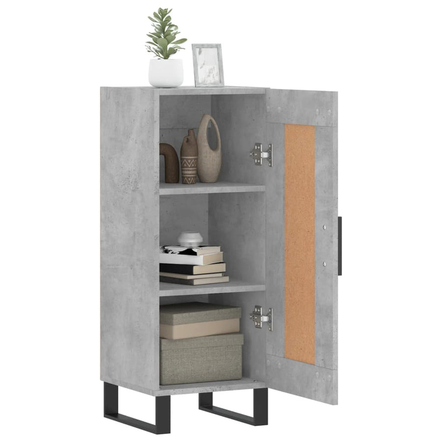Dressoir 34,5X34X90 Cm Bewerkt Hout Betongrijs