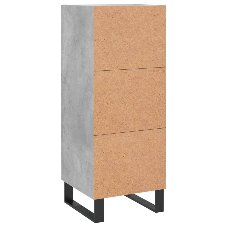 Dressoir 34,5X34X90 Cm Bewerkt Hout Betongrijs