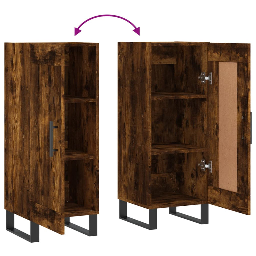 Dressoir 34,5X34X90 Cm Bewerkt Hout Gerookt eiken
