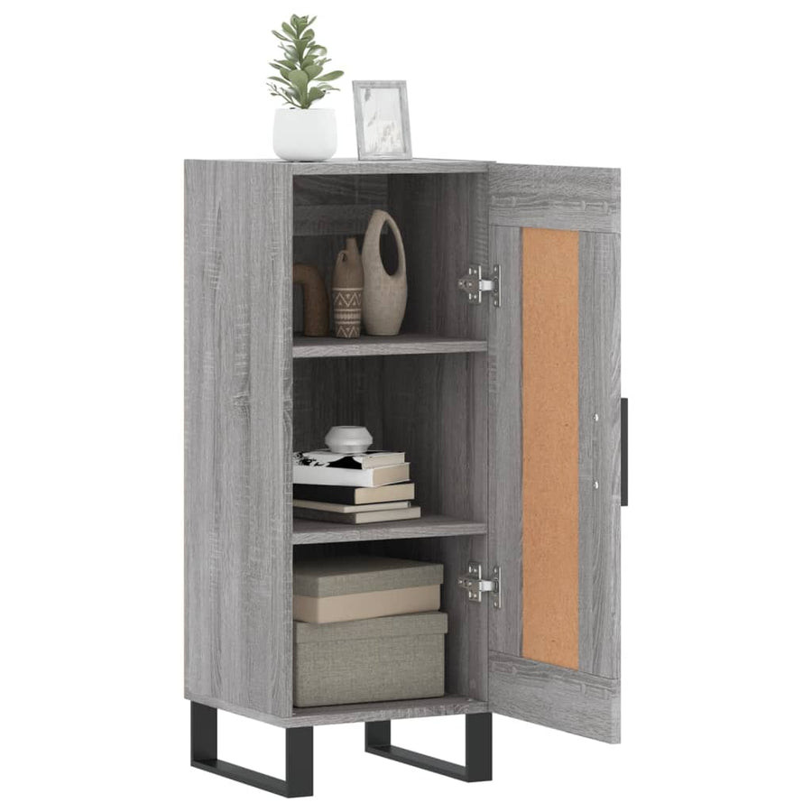 Dressoir 34,5X34X90 Cm Bewerkt Hout Grijs Sonoma Eikenkleurig