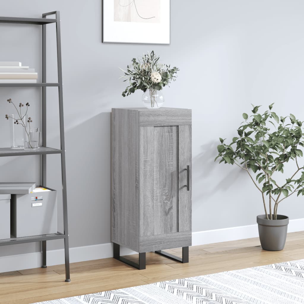 Dressoir 34,5X34X90 Cm Bewerkt Hout Grijs Sonoma Eikenkleurig