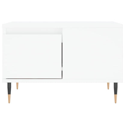 Salontafel 55X55X36,5 Cm Bewerkt Hout Wit