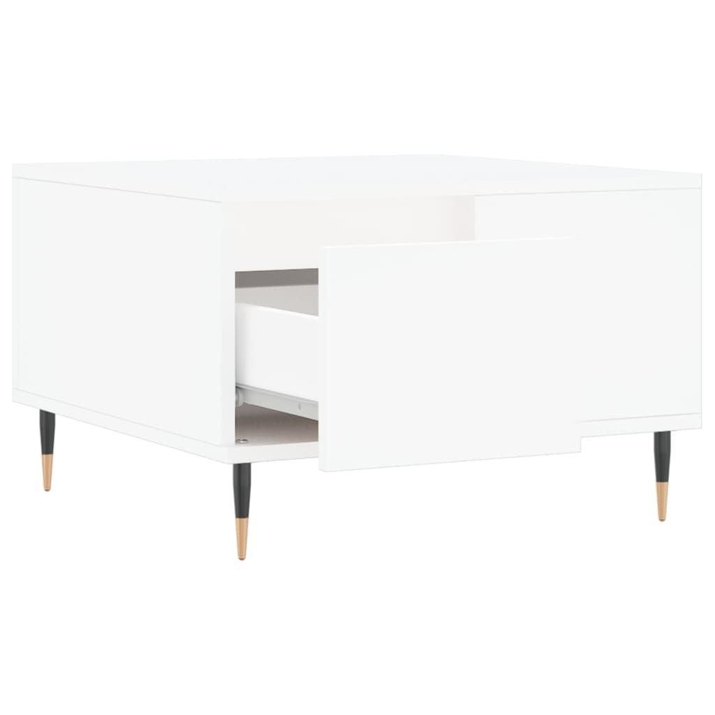 Salontafel 55X55X36,5 Cm Bewerkt Hout Wit