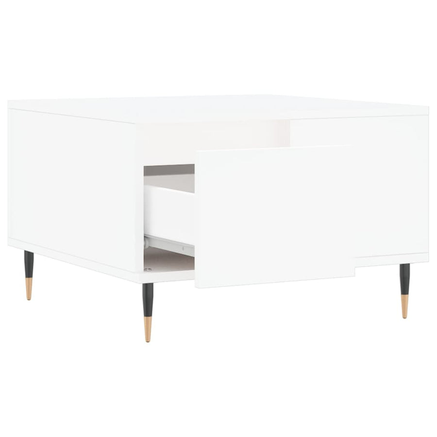 Salontafel 55X55X36,5 Cm Bewerkt Hout Wit