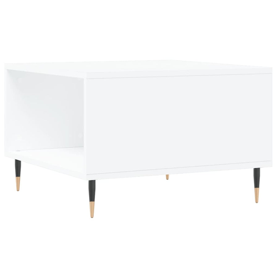 Salontafel 55X55X36,5 Cm Bewerkt Hout Wit