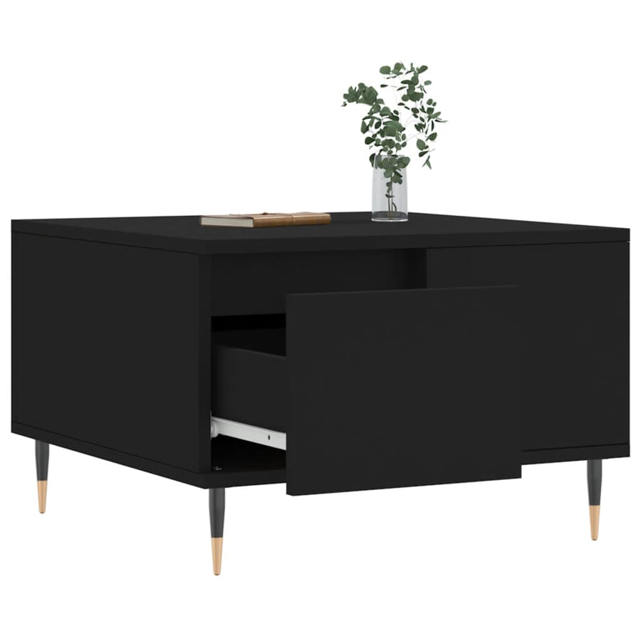 Salontafel 55X55X36,5 Cm Bewerkt Hout Zwart