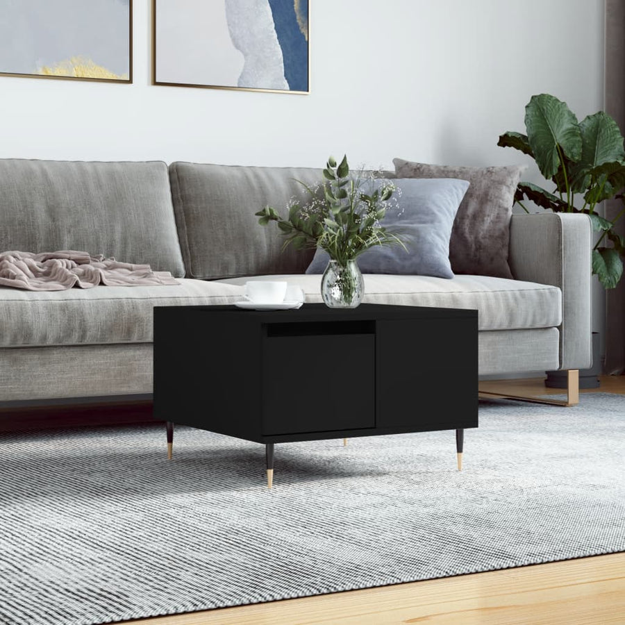 Salontafel 55X55X36,5 Cm Bewerkt Hout Zwart