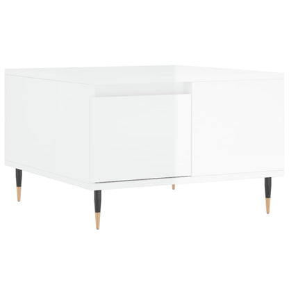 Salontafel 55X55X36,5 Cm Bewerkt Hout Hoogglans wit