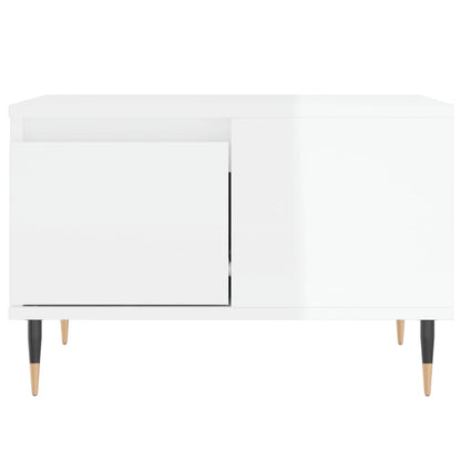 Salontafel 55X55X36,5 Cm Bewerkt Hout Hoogglans wit