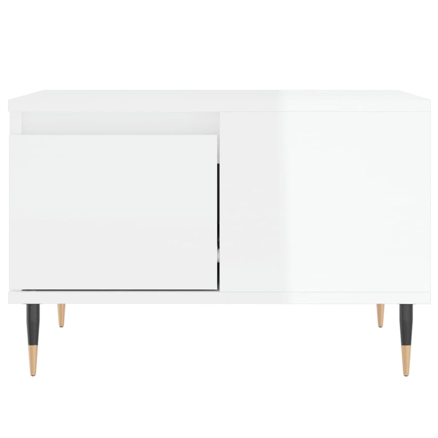 Salontafel 55X55X36,5 Cm Bewerkt Hout Hoogglans wit